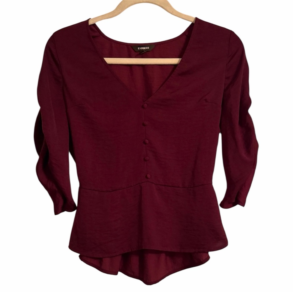 Express Women's Deep Burgundy Blouse